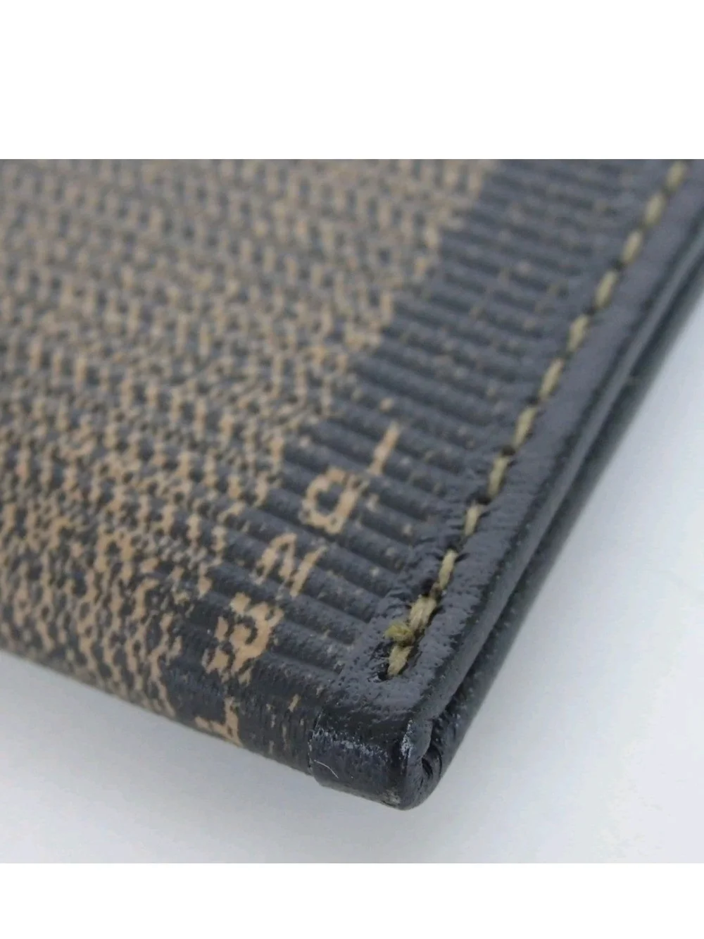 Fendi Men’s Brown & Black Card Holder with Gold-Tone Corners